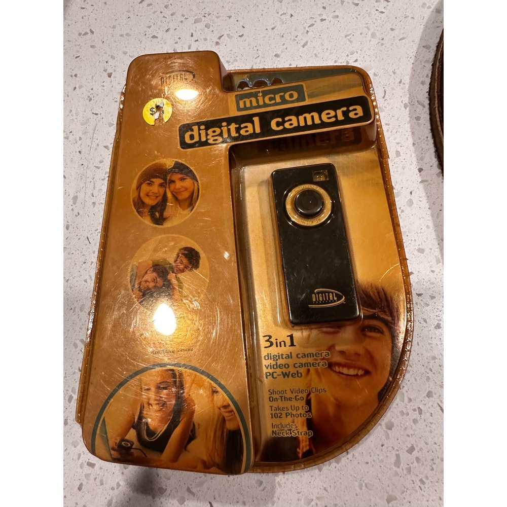 Digital Concepts Micro Digital Camera 3in1 Video Web Cam Black Gold 24280 NIB